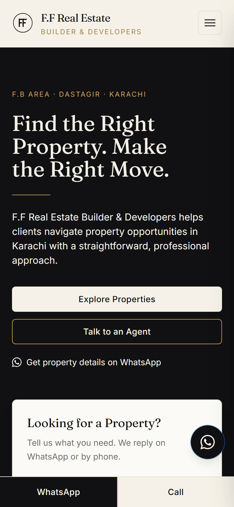 F.F Real Estate on mobile